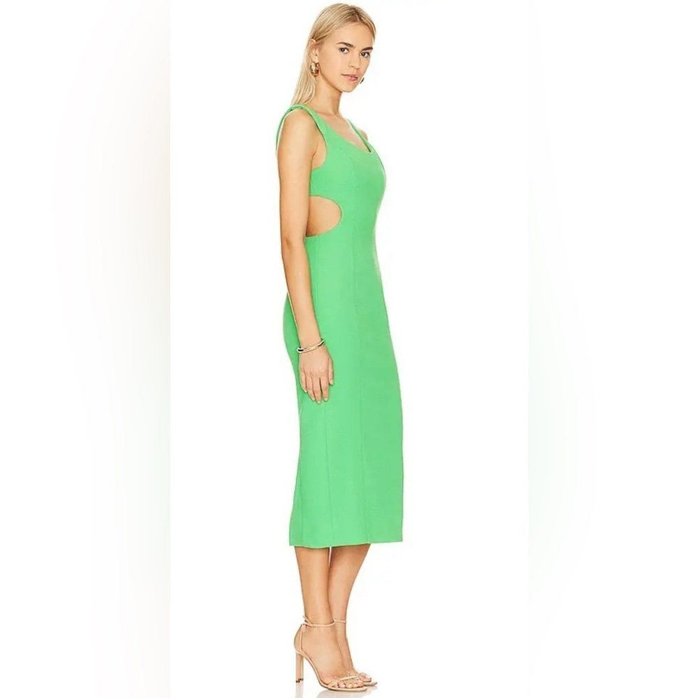 MISHA Coretta Island Green Cutout Midi Dress EU 42 XL Polyester Elastane